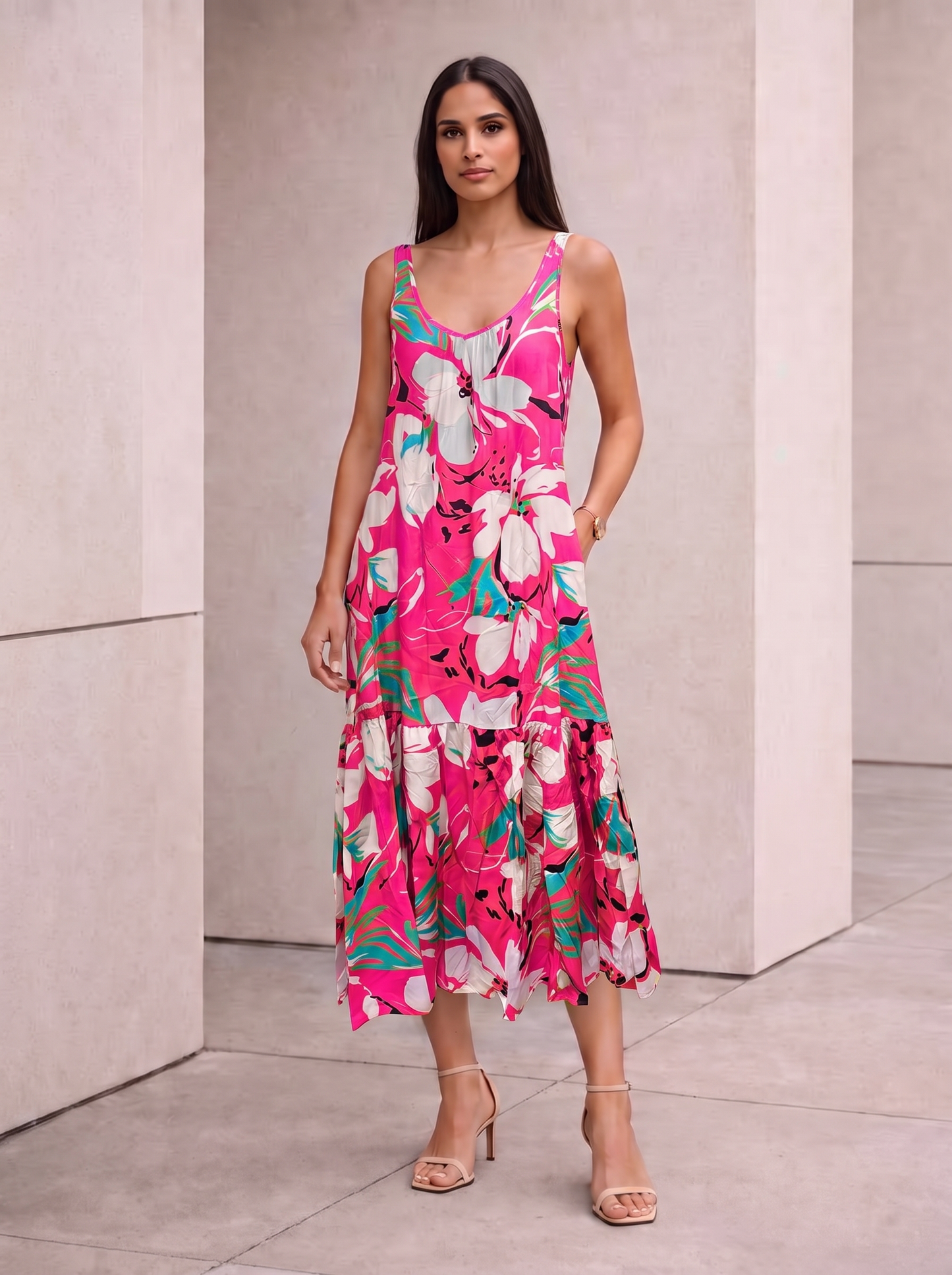 Abito Maxi Over Floreale