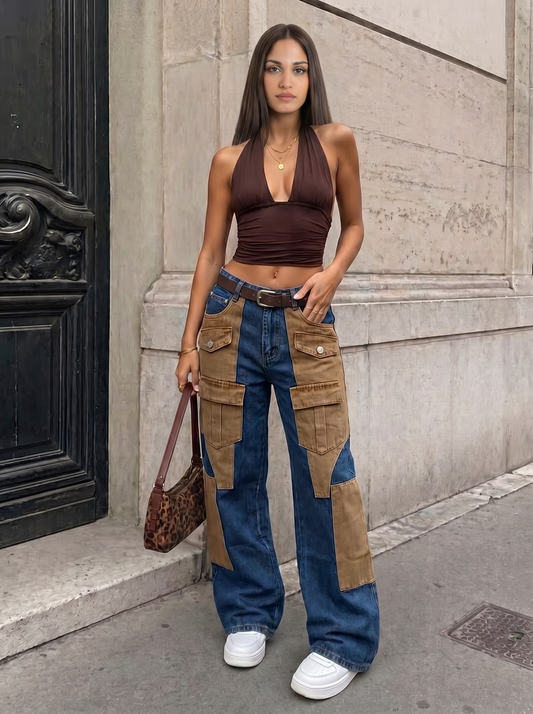 Jeans Cargo Bicolore