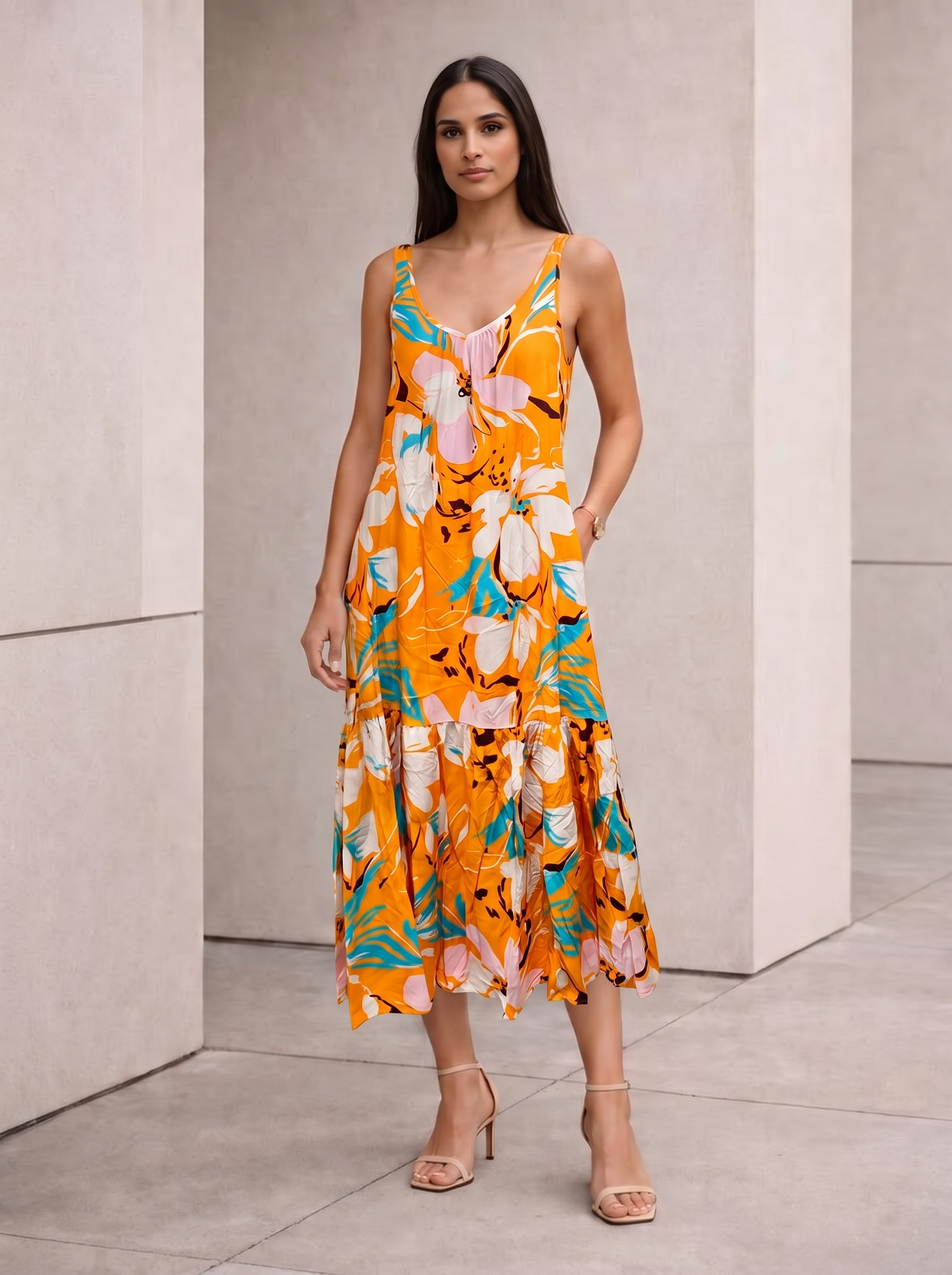 Abito Maxi Over Floreale