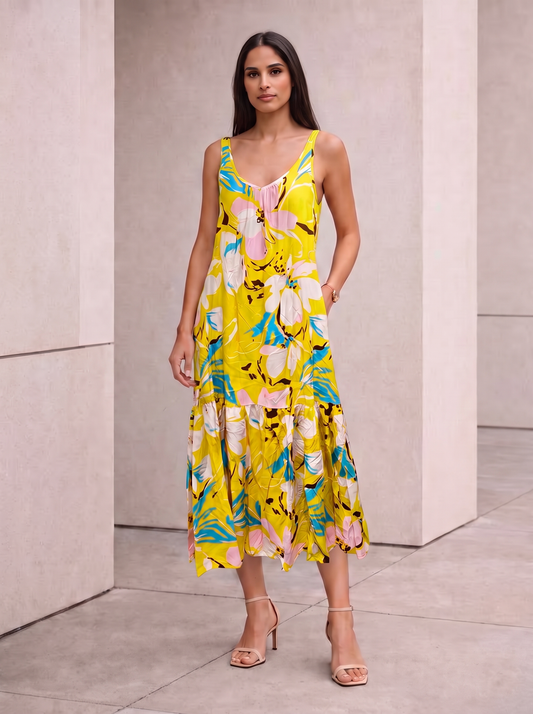 Abito Maxi Over Floreale