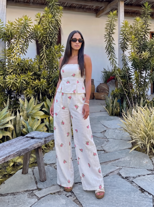 Coordinato Pantalone Ampio Rose