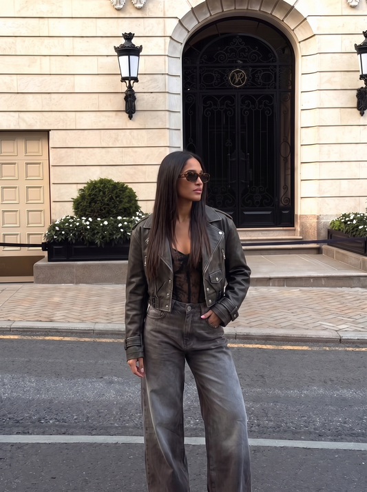 Giacca Cropped Biker