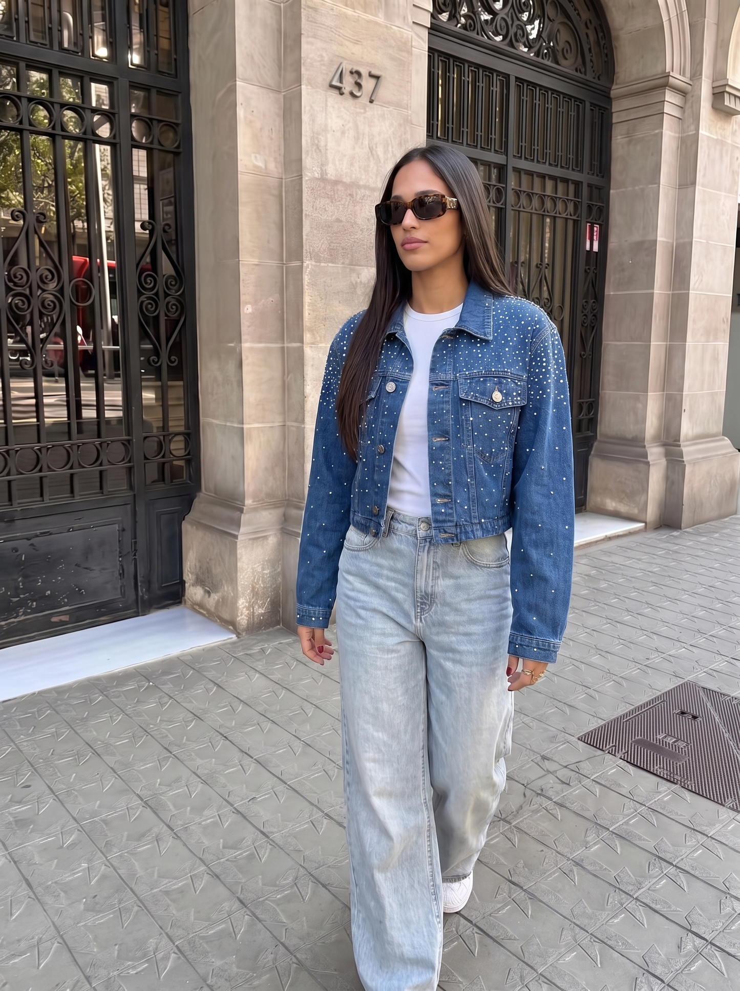 Giacca Denim Bejeweled